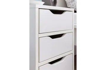 Sängbord Wohnling med 3 lådor i en enkel, modern design för boxspring-säng Vit - Vit - Möbler - Bord & matgrupp - Avlastningsbord & sidobord - Sängbord & nattduksbord