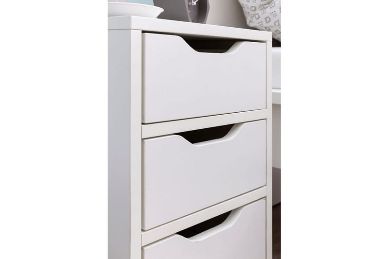 Sängbord Wohnling med 3 lådor i en enkel, modern design för boxspring-säng Vit - Vit - Möbler - Bord & matgrupp - Avlastningsbord & sidobord - Sängbord & nattduksbord
