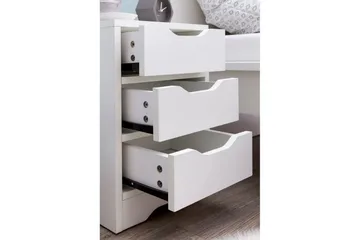 Sängbord Wohnling med 3 lådor i en enkel, modern design för boxspring-säng Vit - Vit - Möbler - Bord & matgrupp - Avlastningsbord & sidobord - Sängbord & nattduksbord