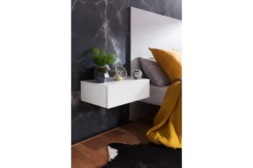 Sängbord Wohnling med låda för väggmontering, svävande utseende Vit - Vit - Möbler - Bord & matgrupp - Avlastningsbord & sidobord - Sängbord & nattduksbord