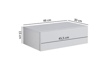 Sängbord Wohnling med låda för väggmontering, svävande utseende Vit - Vit - Möbler - Bord & matgrupp - Avlastningsbord & sidobord - Sängbord & nattduksbord
