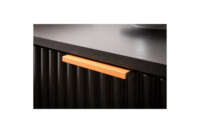 Sängbord Wohnling Modern look med 2 lådor tillverkade av spånskiva med ek-effekt glansiga höjdpunkter - Möbler - Bord & matgrupp - Avlastningsbord & sidobord - Sängbord & nattduksbord