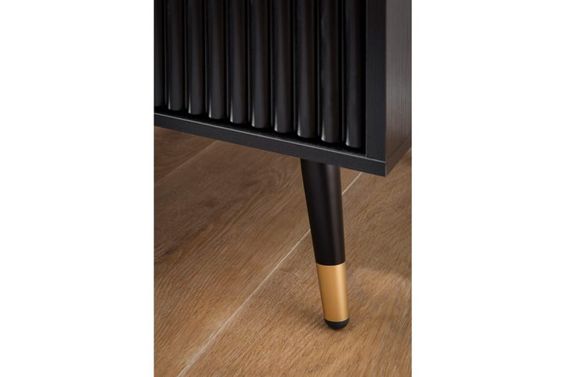 Sängbord Wohnling Modern look med 2 lådor tillverkade av spånskiva med ek-effekt glansiga höjdpunkter - Möbler - Bord & matgrupp - Avlastningsbord & sidobord - Sängbord & nattduksbord