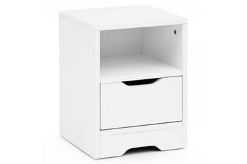 Sängbord Wohnling Vit med 1 låda Enkel modern design och hylla - Möbler - Bord & matgrupp - Avlastningsbord & sidobord - Sängbord & nattduksbord