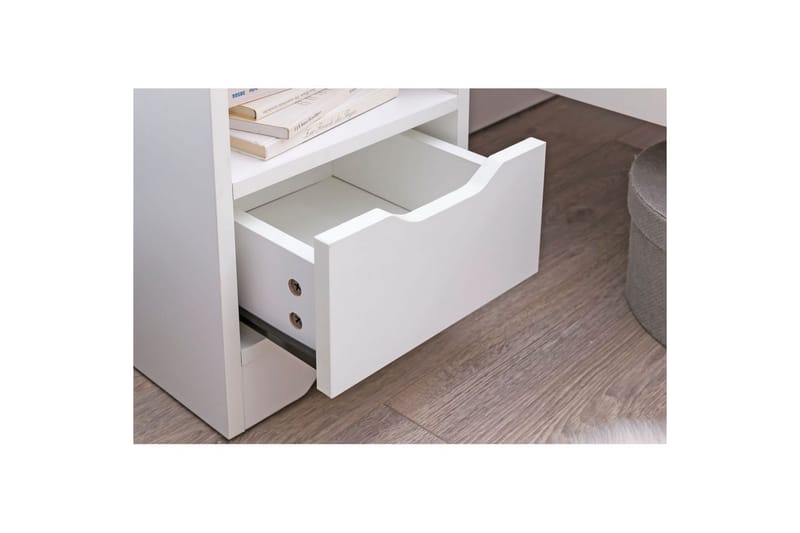 Sängbord Wohnling Vit med 1 låda Enkel modern design och hylla - Möbler - Bord & matgrupp - Avlastningsbord & sidobord - Sängbord & nattduksbord