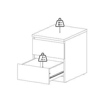 Salomns Nattduksbord med 2 lådor 40x50x50 cm - Möbler - Bord & matgrupp - Avlastningsbord & sidobord - Sängbord & nattduksbord