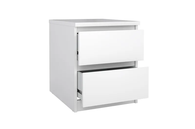 Salomns Rektangulärt Sängbord 40,4 cm i Målat Trä med Lådor - Vit - Möbler - Bord & matgrupp - Avlastningsbord & sidobord - Sängbord & nattduksbord