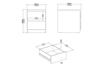 Salomns Sängbord 40,4 cm - Grå - Möbler - Bord & matgrupp - Avlastningsbord & sidobord - Sängbord & nattduksbord