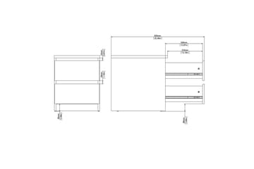 Salomns Sängbord 40,4 cm - Grå - Möbler - Bord & matgrupp - Avlastningsbord & sidobord - Sängbord & nattduksbord