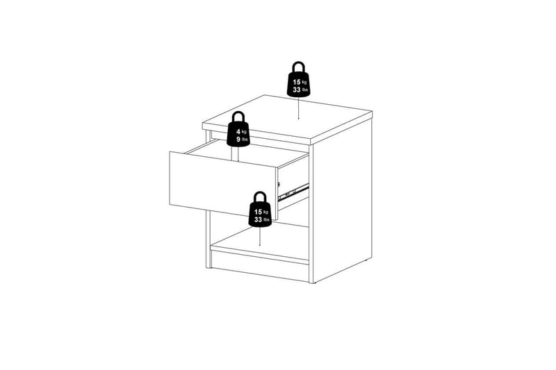 Salomns Sängbord 40,4 cm - Vit - Möbler - Bord & matgrupp - Avlastningsbord & sidobord - Sängbord & nattduksbord