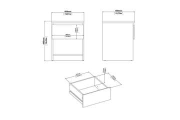 Salomns Sängbord 40,4 cm - Vit - Möbler - Bord & matgrupp - Avlastningsbord & sidobord - Sängbord & nattduksbord