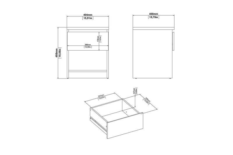 Salomns Sängbord 40,4 cm - Vit - Möbler - Bord & matgrupp - Avlastningsbord & sidobord - Sängbord & nattduksbord