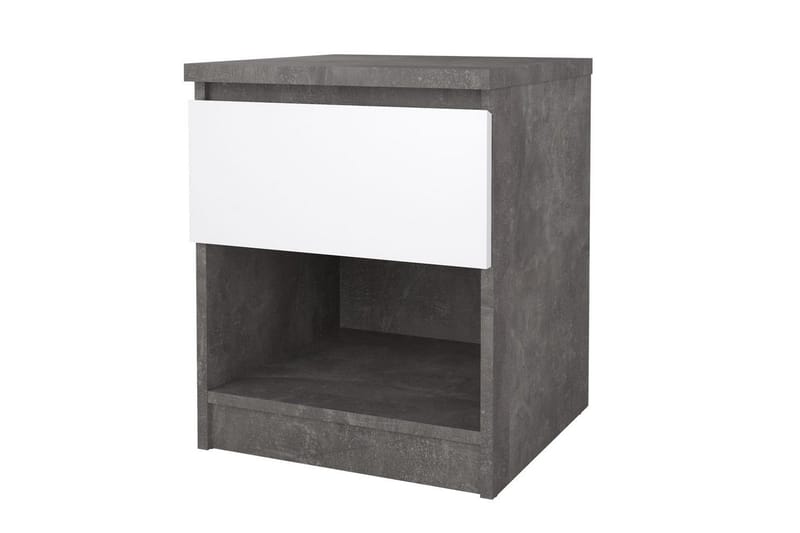 Salomns Sängbord 40 cm - Vit/Mörkgrå - Möbler - Bord & matgrupp - Avlastningsbord & sidobord - Sängbord & nattduksbord