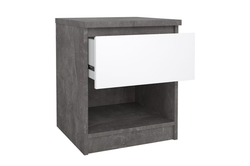 Salomns Sängbord 40 cm - Vit/Mörkgrå - Möbler - Bord & matgrupp - Avlastningsbord & sidobord - Sängbord & nattduksbord