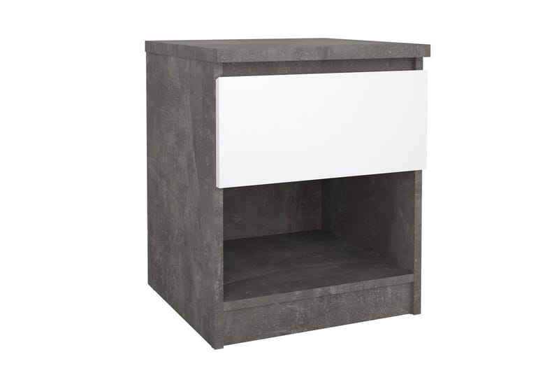 Salomns Sängbord 40 cm - Vit/Mörkgrå - Möbler - Bord & matgrupp - Avlastningsbord & sidobord - Sängbord & nattduksbord
