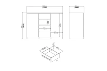 Salomns Skänk 120,8 cm - Svart - Förvaring - Förvaringsmöbler - Sideboard & skänk