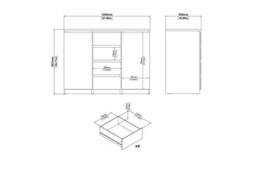 Salomns Skänk 120,8 cm - Vit - Förvaring - Förvaringsmöbler - Sideboard & skänk