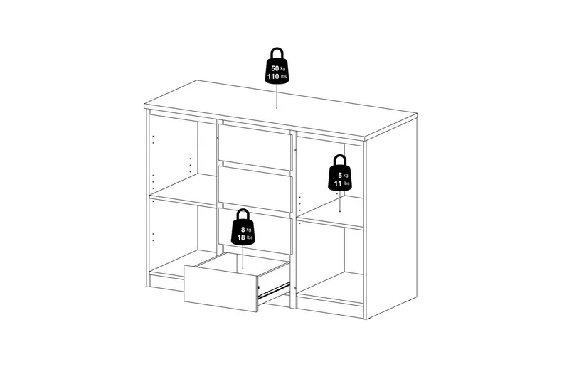 Salomns Skänk 120,8 cm - Vit - Förvaring - Förvaringsmöbler - Sideboard & skänk