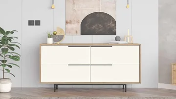 Sarnor Konsolbord 160x74,3x44,5 cm - Naturlig och vit - Möbler - Bord & matgrupp - Avlastningsbord & sidobord - Konsolbord & hallbord