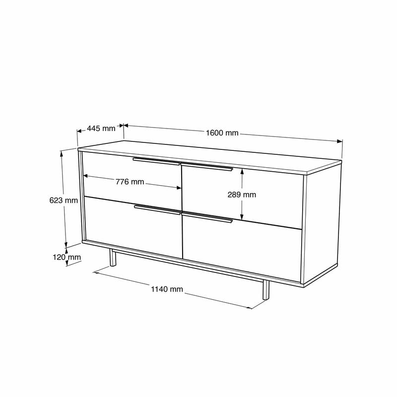 Sarnor Konsolbord 160x74,3x44,5 cm - Naturlig och vit - Möbler - Bord & matgrupp - Avlastningsbord & sidobord - Konsolbord & hallbord