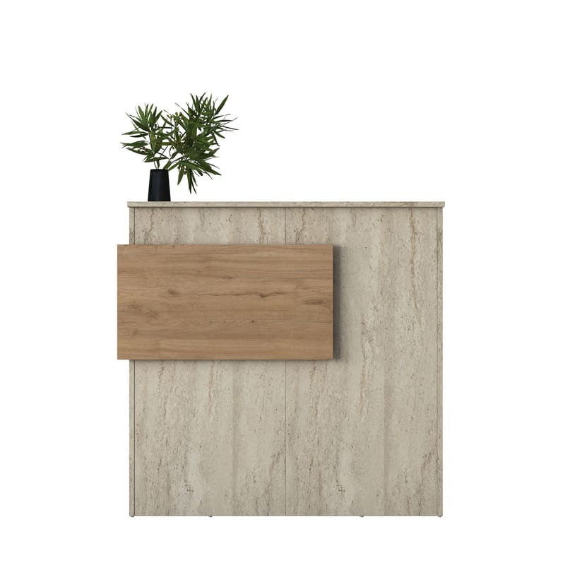 Sarnor Receptionbord 110x110x40 cm - Travertin och valnöt - Möbler - Bord & matgrupp - Avlastningsbord & sidobord - Konsolbord & hallbord