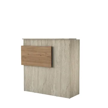 Sarnor Receptionbord 110x110x40 cm - Travertin och valnöt - Möbler - Bord & matgrupp - Avlastningsbord & sidobord - Konsolbord & hallbord