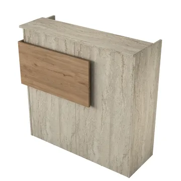 Sarnor Receptionbord 110x110x40 cm - Travertin och valnöt - Möbler - Bord & matgrupp - Avlastningsbord & sidobord - Konsolbord & hallbord