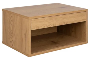 Satoru Vägghängt Sängbord 35 cm med Låda i Trä med Ekutseende - Brun - Möbler - Bord & matgrupp - Avlastningsbord & sidobord - Sängbord & nattduksbord