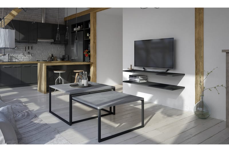 Arriondas Satsbord 69 cm 2 Bord - Grå - Möbler - Bord & matgrupp - Avlastningsbord & sidobord - Satsbord