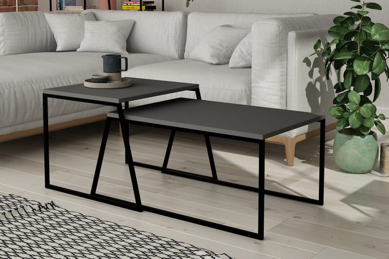 Bodsjö Satsbord 88 cm 2 Bord - Grå/Svart - Möbler - Bord & matgrupp - Avlastningsbord & sidobord - Satsbord