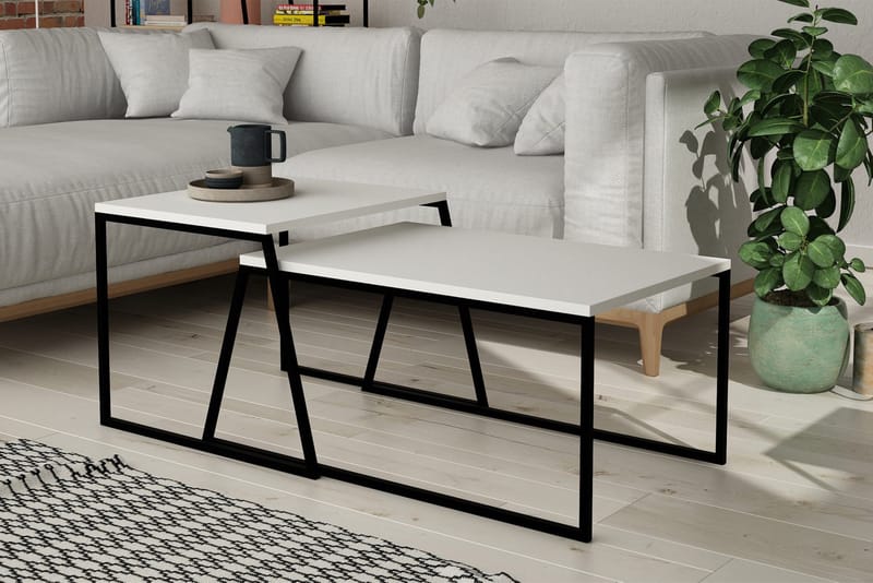 Bodsjö Satsbord 88 cm 2 Bord - Vit - Möbler - Bord & matgrupp - Avlastningsbord & sidobord - Satsbord