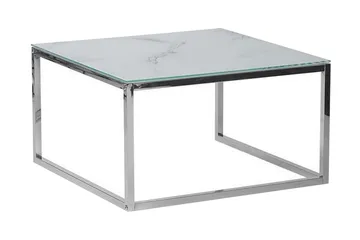 Breasa Satsbord 60 cm Marmormönster - Vit/Silver - Möbler - Bord & matgrupp - Avlastningsbord & sidobord - Satsbord