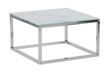 Breasa Satsbord 60 cm Marmormönster - Vit/Silver - Möbler - Bord & matgrupp - Avlastningsbord & sidobord - Satsbord