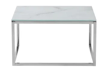 Breasa Satsbord 60 cm Marmormönster - Vit/Silver - Möbler - Bord & matgrupp - Avlastningsbord & sidobord - Satsbord