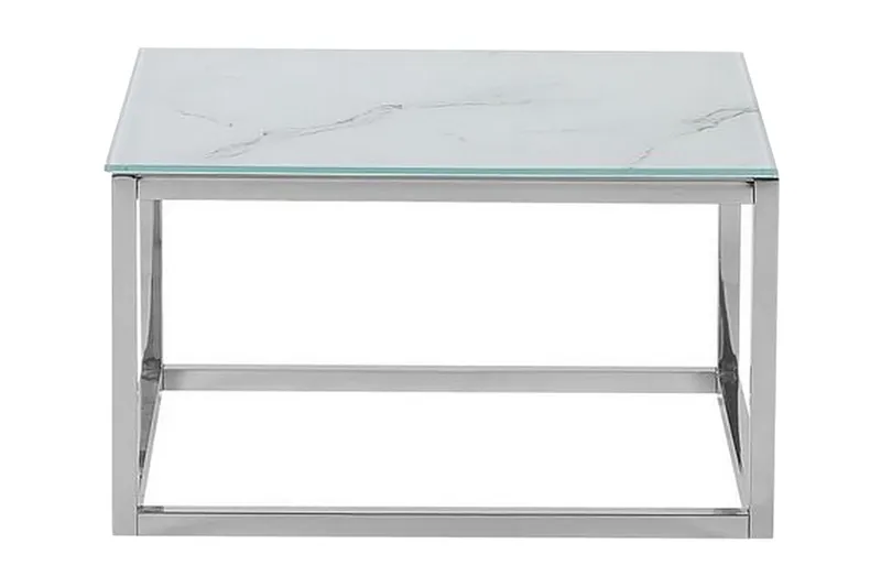 Breasa Satsbord 60 cm Marmormönster - Vit/Silver - Möbler - Bord & matgrupp - Avlastningsbord & sidobord - Satsbord