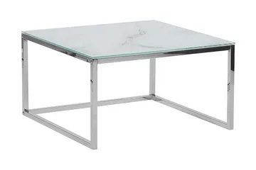 Breasa Satsbord 60 cm Marmormönster - Vit/Silver - Möbler - Bord & matgrupp - Avlastningsbord & sidobord - Satsbord