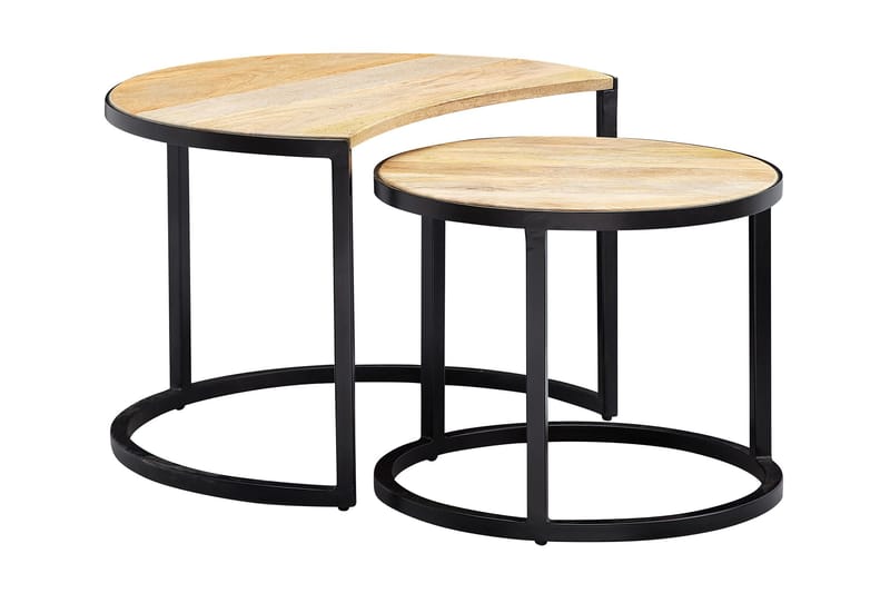 Satsbord Clanton 60 cm Runt - Brun/Svart - Satsbord - Soffbord