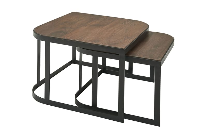 Satsbord Clanton 60 cm - Teak/Svart - Satsbord - Soffbord