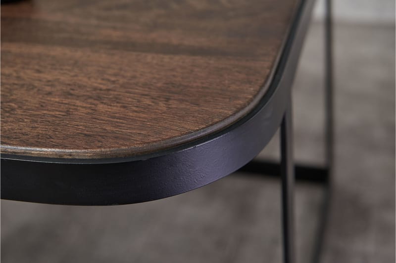 Satsbord Clanton 60 cm - Teak/Svart - Satsbord - Soffbord