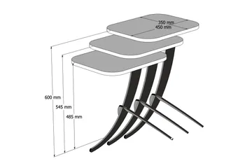 Erykah Satsbord 45 cm - Svart - Möbler - Bord & matgrupp - Avlastningsbord & sidobord - Satsbord