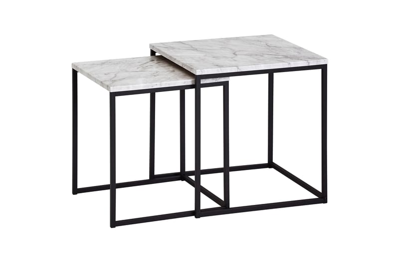 Satsbord Gereline 40 cm Marmormönster 2 Bord - Satsbord - Soffbord - Marmorbord