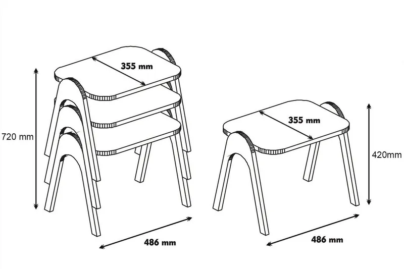 Hovdane Satsbord 49 cm 3 Bord - Brun - Möbler - Bord & matgrupp - Avlastningsbord & sidobord - Satsbord