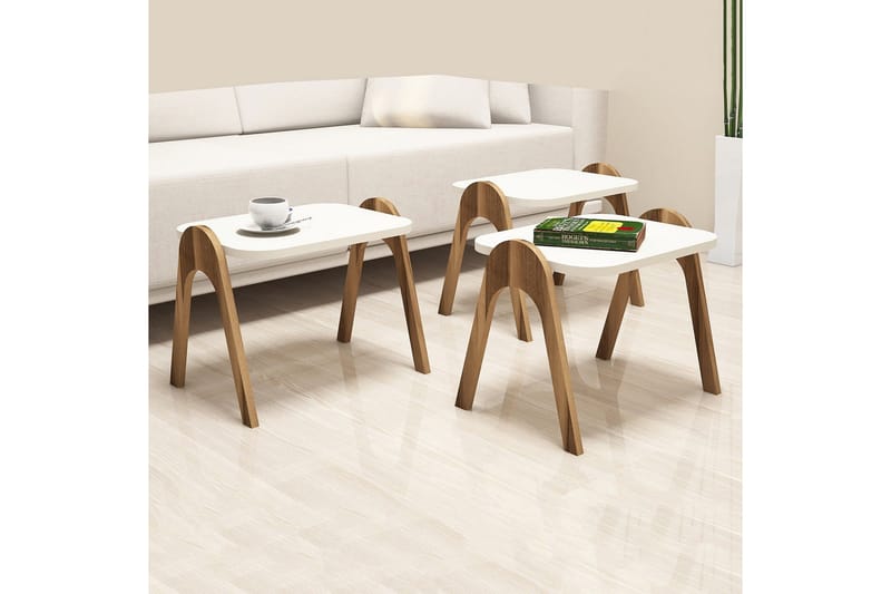 Hovdane Satsbord 49 cm 3 Bord - Vit - Möbler - Bord & matgrupp - Avlastningsbord & sidobord - Satsbord