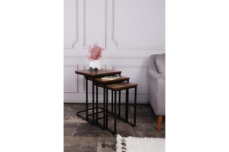 Nagako Satsbord Brun/Svart - Hanah Home - Möbler - Bord & matgrupp - Avlastningsbord & sidobord - Satsbord