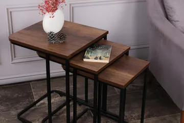 Nagako Satsbord Brun/Svart - Hanah Home - Möbler - Bord & matgrupp - Avlastningsbord & sidobord - Satsbord