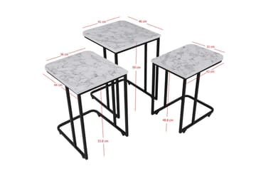 Satsbord Nagako Vit/Svart - Hanah Home - Möbler - Bord & matgrupp - Avlastningsbord & sidobord - Satsbord