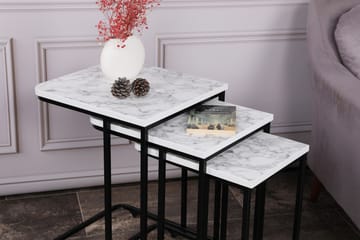 Satsbord Nagako Vit/Svart - Hanah Home - Möbler - Bord & matgrupp - Avlastningsbord & sidobord - Satsbord