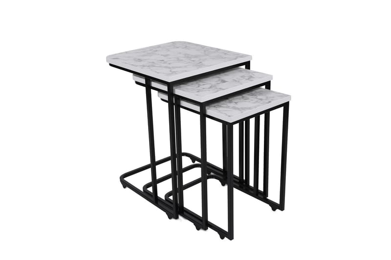 Satsbord Nagako Vit/Svart - Hanah Home - Möbler - Bord & matgrupp - Avlastningsbord & sidobord - Satsbord