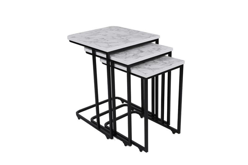 Nagako Satsbord Vit/Svart - Hanah Home - Möbler - Bord & matgrupp - Avlastningsbord & sidobord - Satsbord