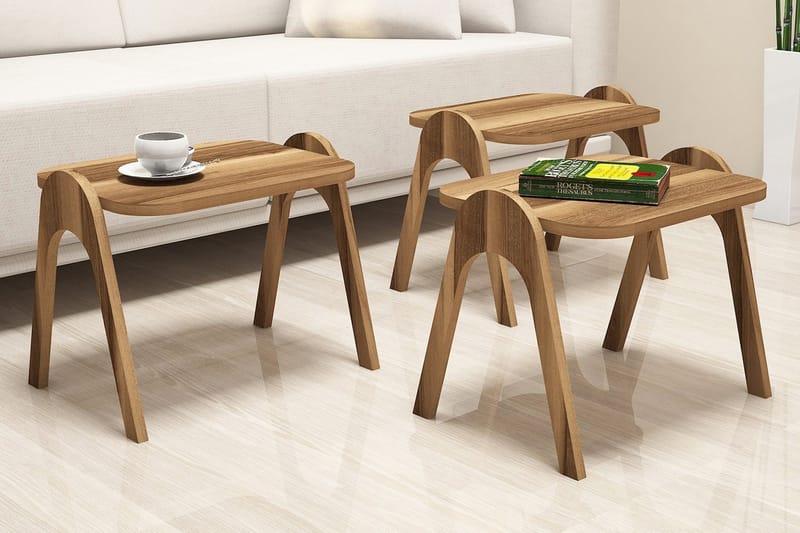Satsbord Amtorp 49 cm 3 Bord - Brun - Möbler - Bord & matgrupp - Avlastningsbord & sidobord - Satsbord